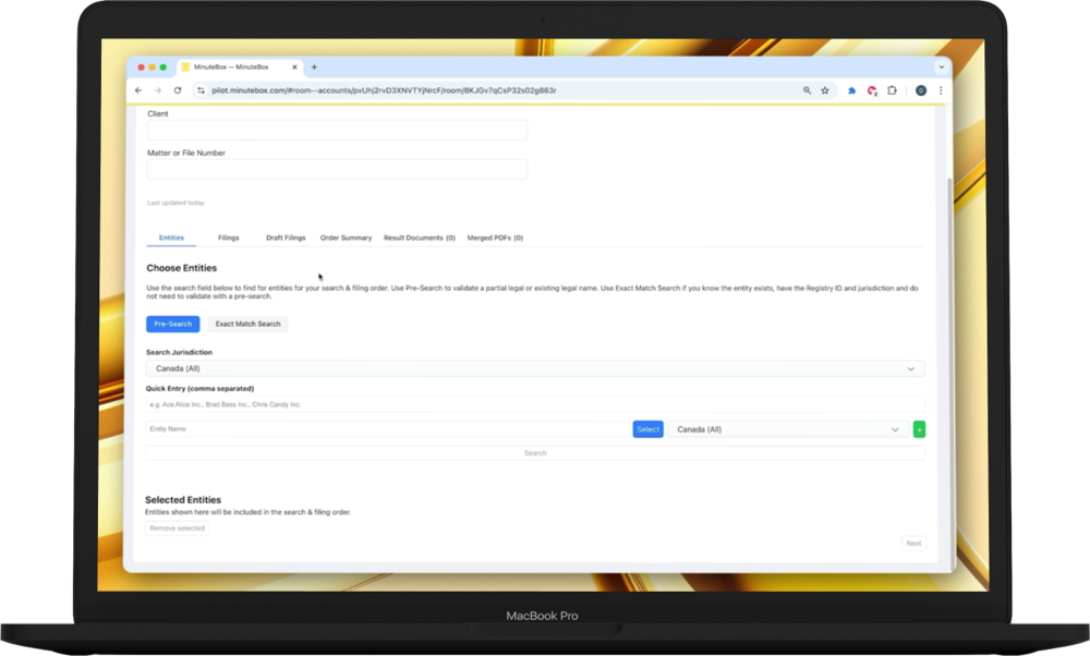 MinuteBox Platform Screenshot