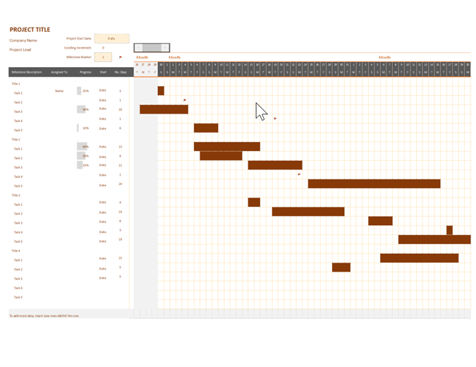 sample date tracker  gantt chart