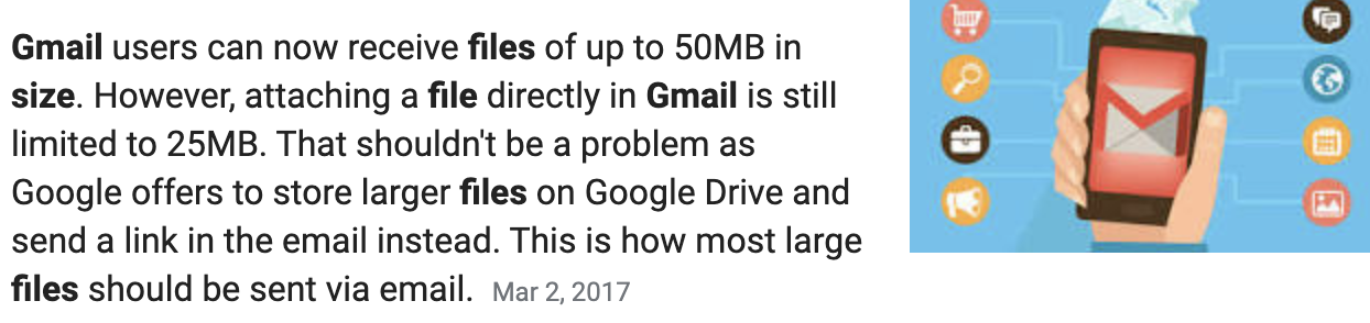 max size email for gmail