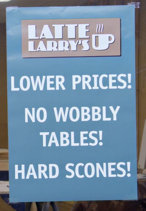 latte larry's company poster